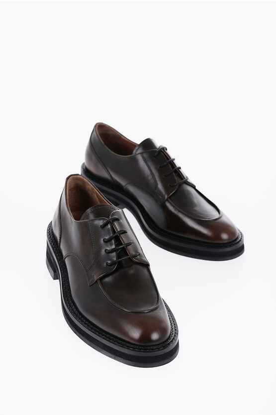 Shop Sartore Leather Crepuscolo Derby Shoes