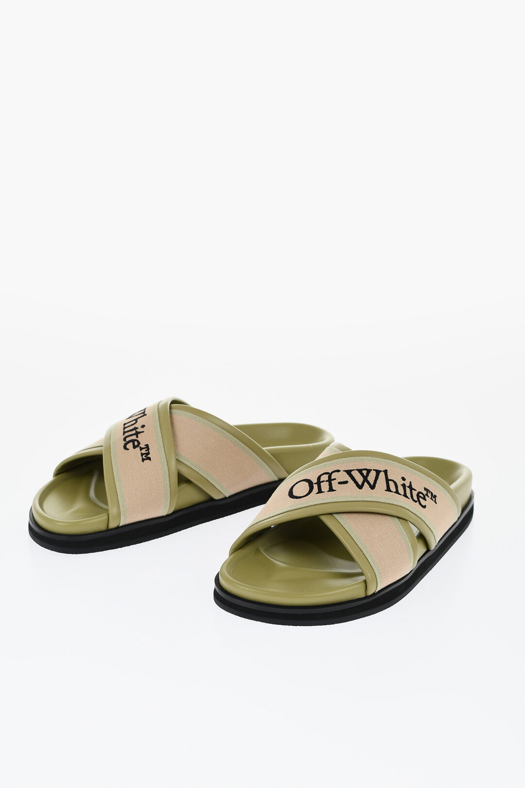 【関税＆送料込み】Off-White Sandal With Logo OFF-WHITE (オフホワイト) ロゴ プリント スライドサンダル POOL