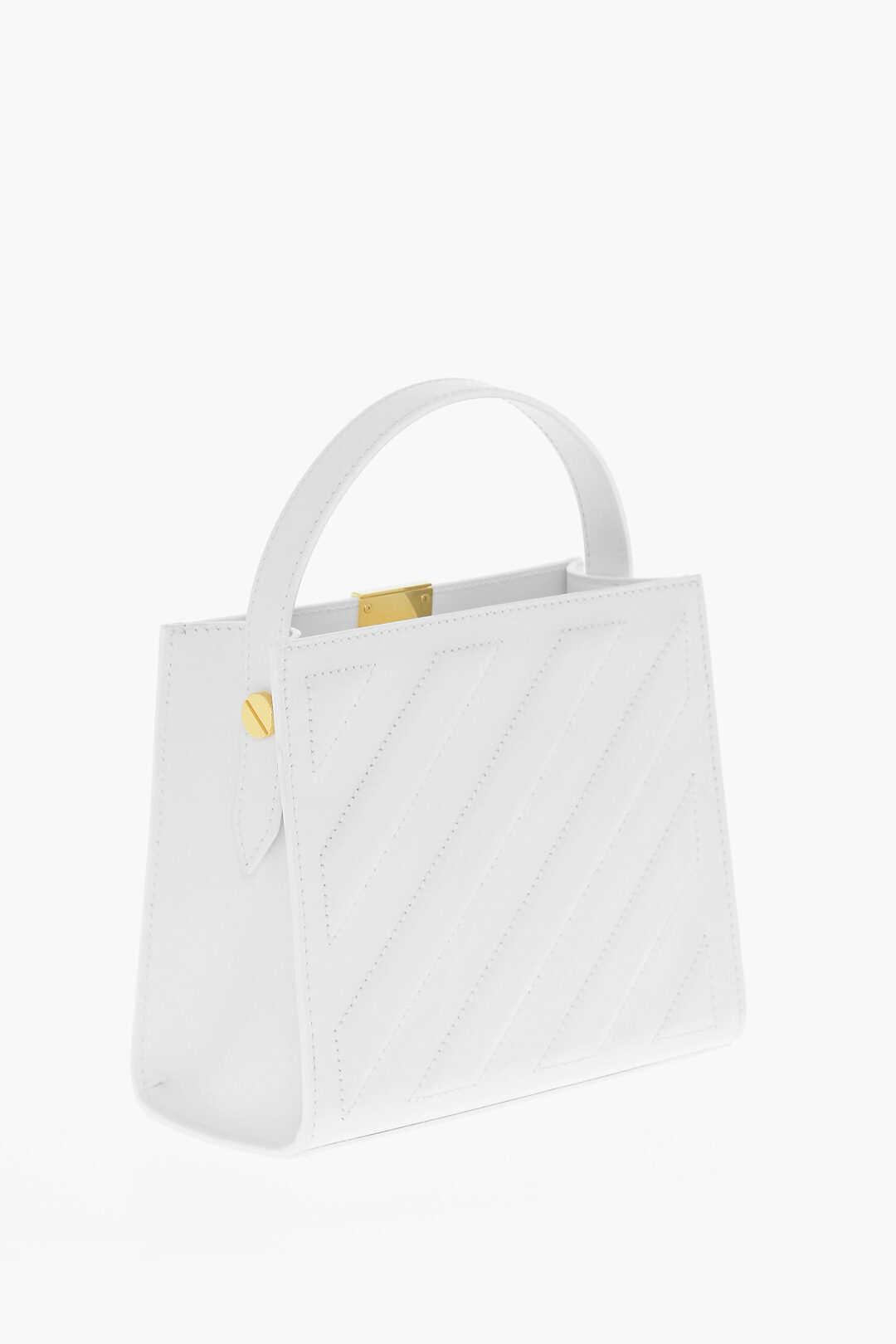 Off-White Leather CROSS Tote Bag with Golden Details women