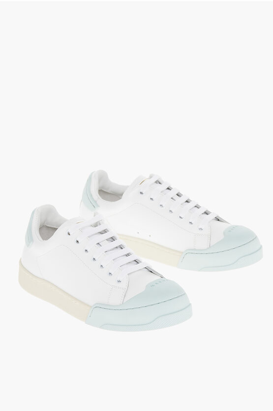 Marni Leather Dada Bumper Lace-up Sneakers In White