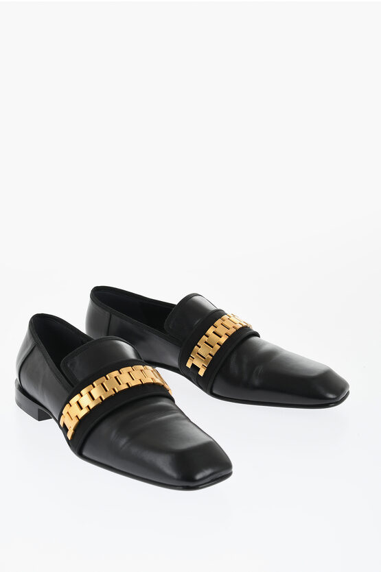 Victoria Beckham Leather Debbie Loafers With Golden Detail