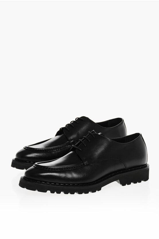 Corneliani Leather Derby Shoes With Tank Sole