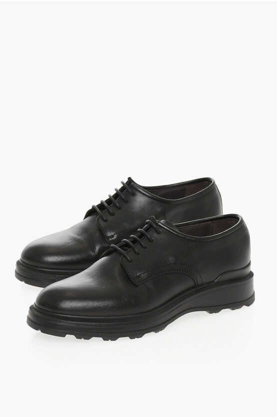 Woolrich Leather Derby Shoes In Black