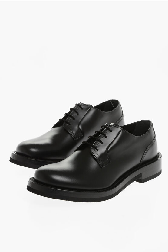 Shop Valentino Leather Derby Shoes