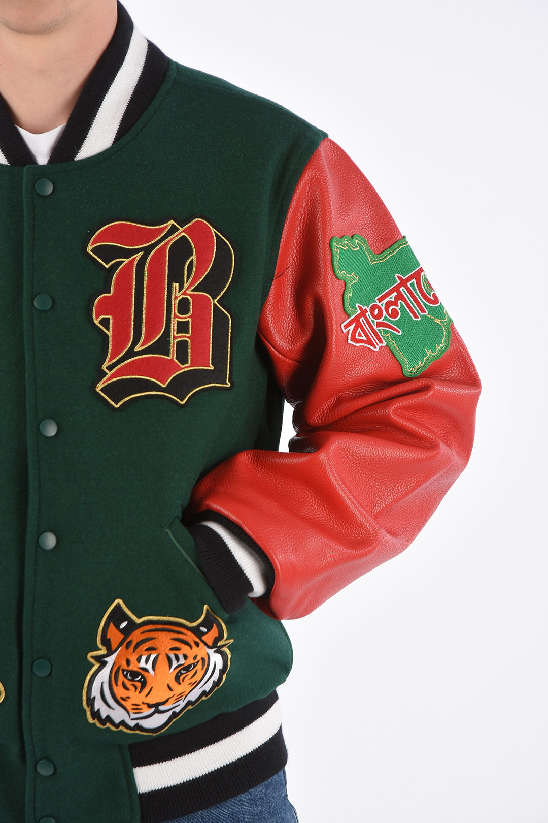 Opening Ceremony Leather Details BANGLADESH Varsity Bomber herren