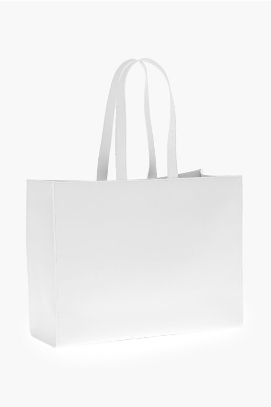 Leather DIAG HYBRID Tote Bag with Removable Shoulder Strap