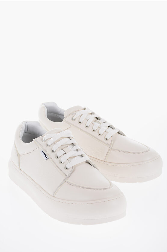 Sunnei Leather Dreamy Low Top Sneakers In Neutral