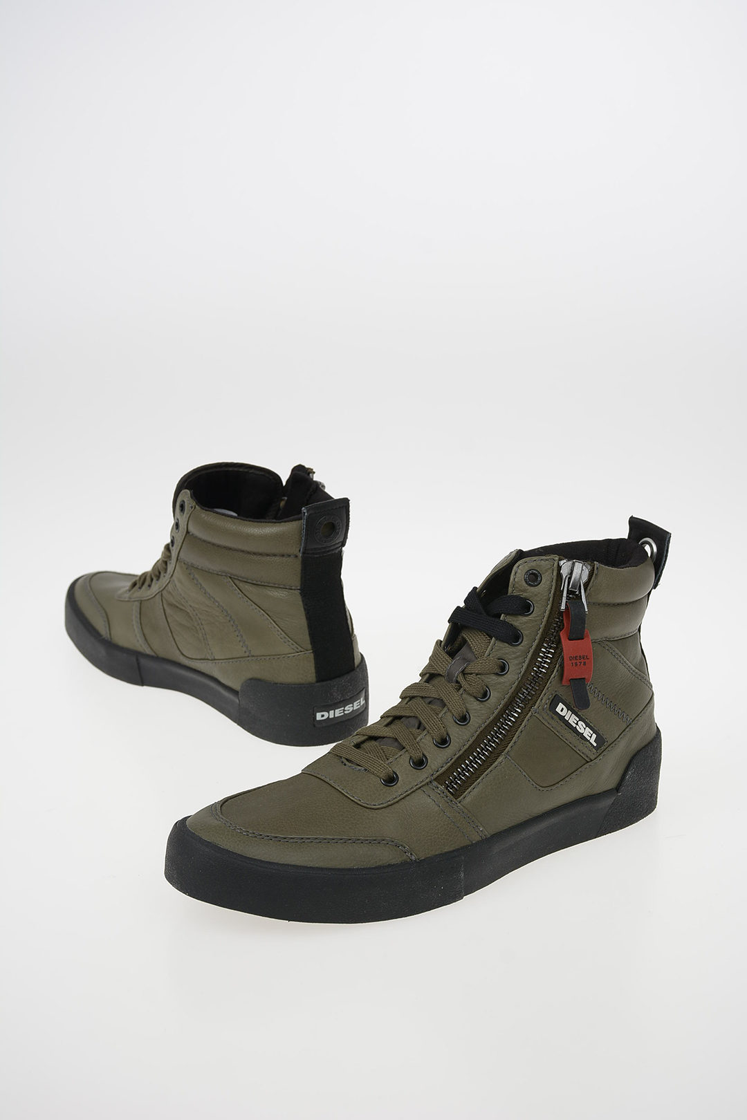 Leather DVELOWS Sneakers with Side Zip Closure