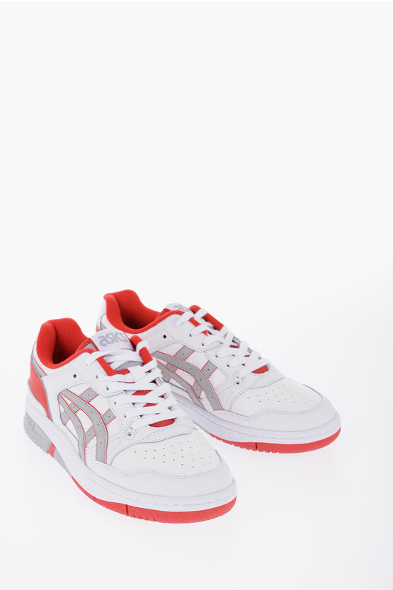 Shop Asics Leather Ex89 Low Top Sneakers Embellished With Color Blocks