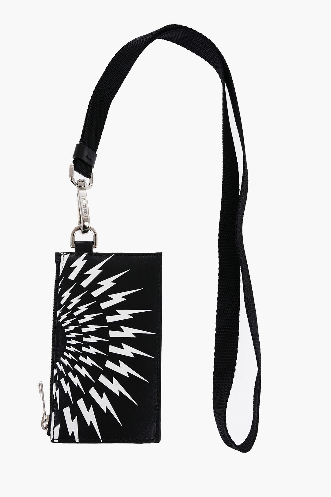 NEIL BARRETT｜CARD HOLDERS (Fairilse Thunderbolt Leather Neil Barrett Leather FAIR-ISLE THUNDERBOLT Neck Card Holder