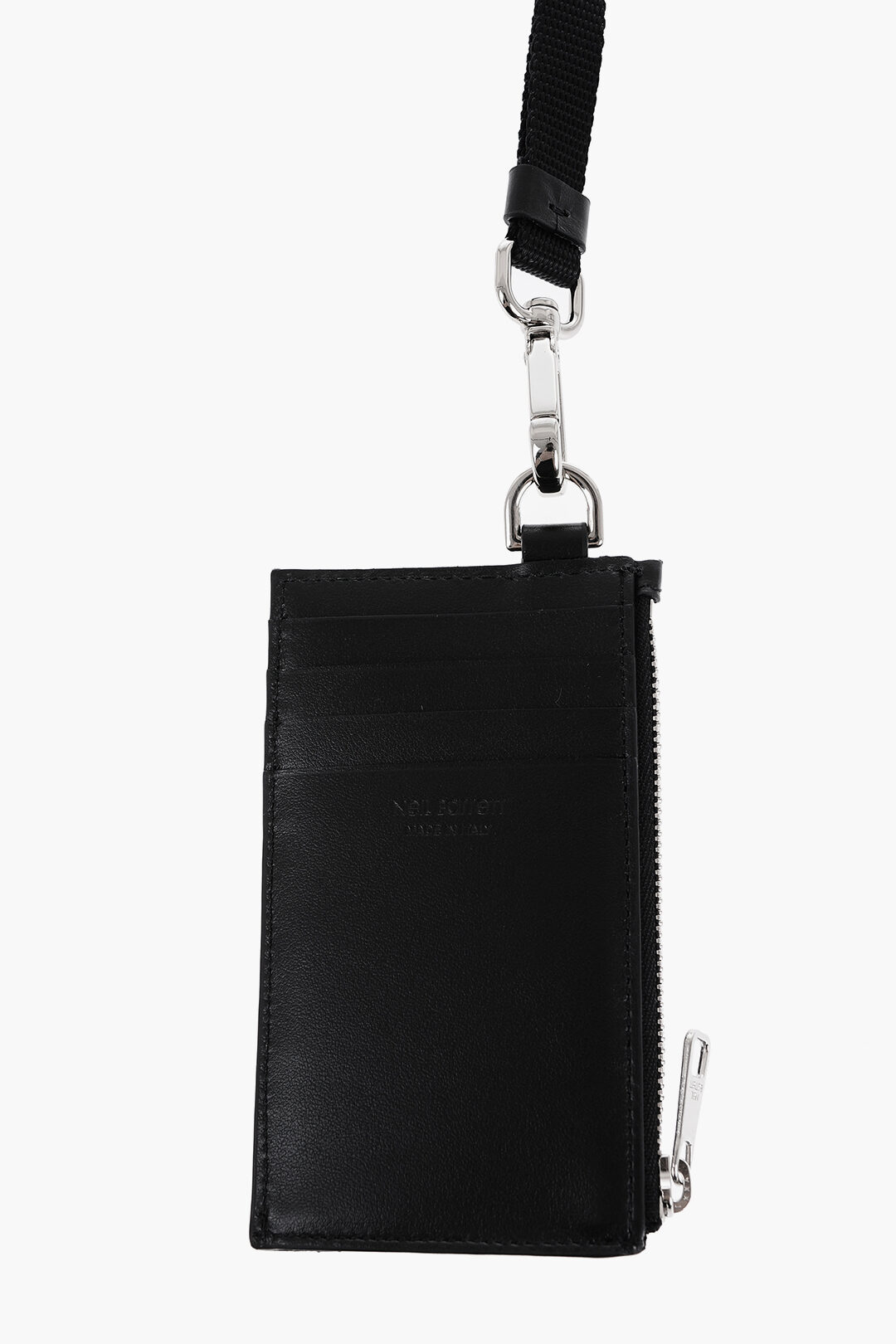 Neil Barrett Leather FAIR-ISLE THUNDERBOLT Neck Card Holder