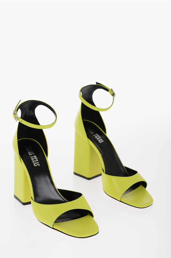 Shop Paris Texas Leather Fiona Ankle-strap Sandals Heel 10cm