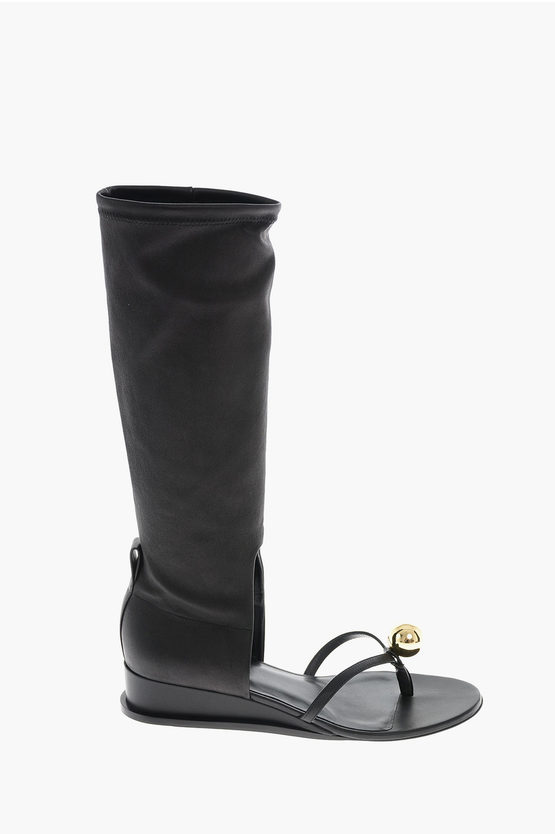 Jil Sander Leather Flip Flop Ankle Boots women - Glamood Outlet