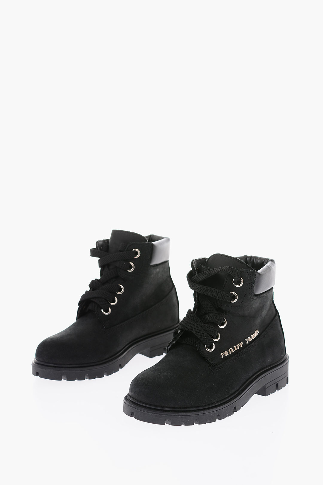 Philipp Plein leather FRED ankle boots enriched by metal skull boys Glamood Outlet