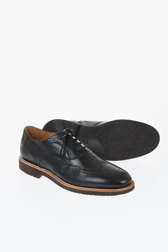 Corneliani Leather Full Brogues Oxford Shoes
