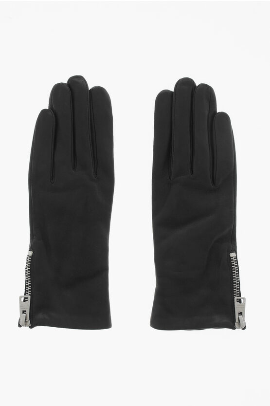 Shop Allsaints Leather Glovers With Side Zip