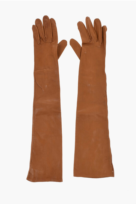 Dsquared2 Leather Gloves With Buttons