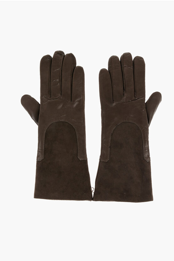 Shop Gala Gloves Leather Gloves With Cashmere Lining And Suede Panel