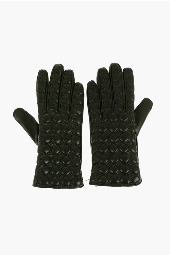 Gala Gloves Leather Gloves With Embossed Details And Cashmere Lining In Black