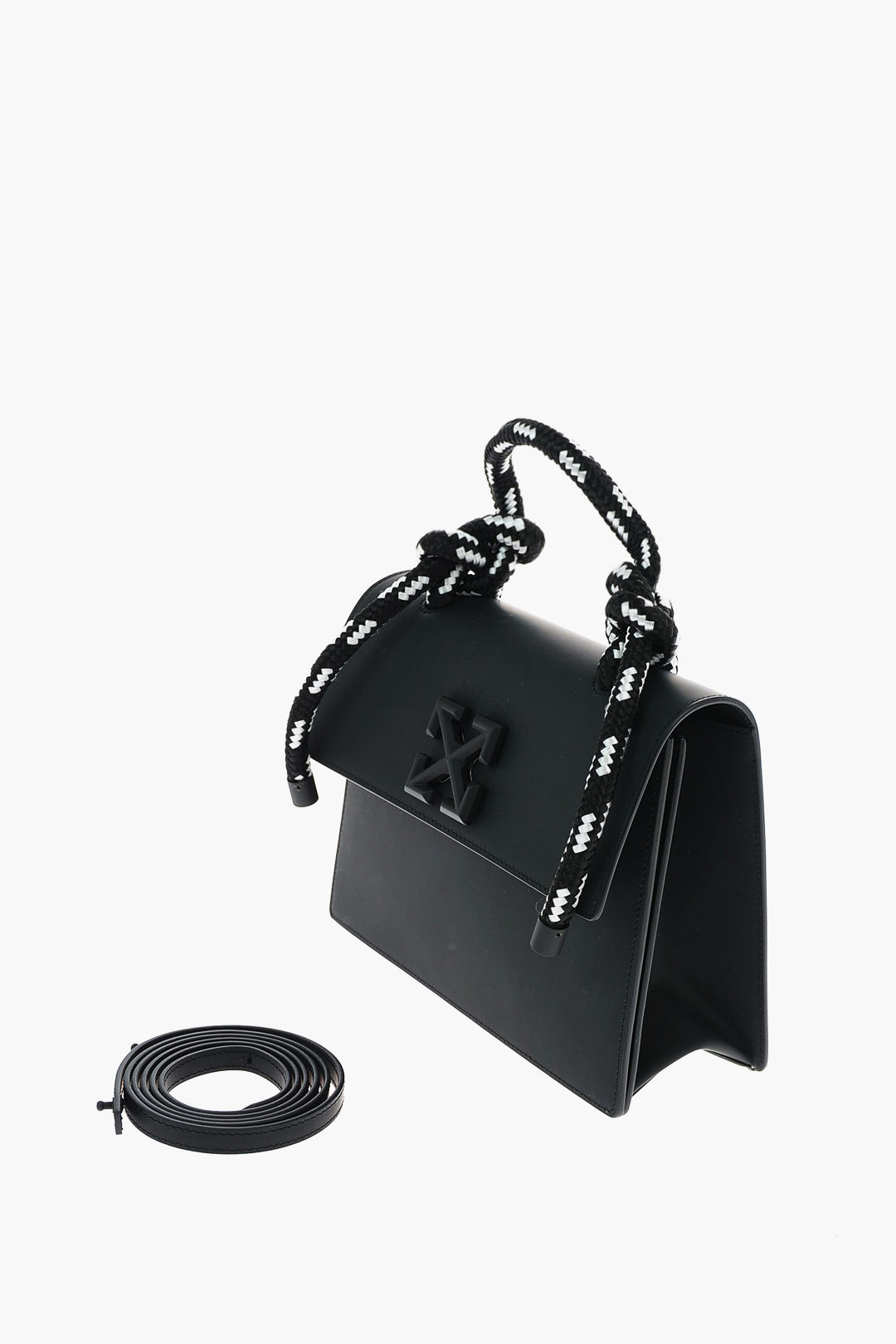 OFF-WHITE: Off White Gummy Jitney bag in matt rubberized leather with  emblem - Black