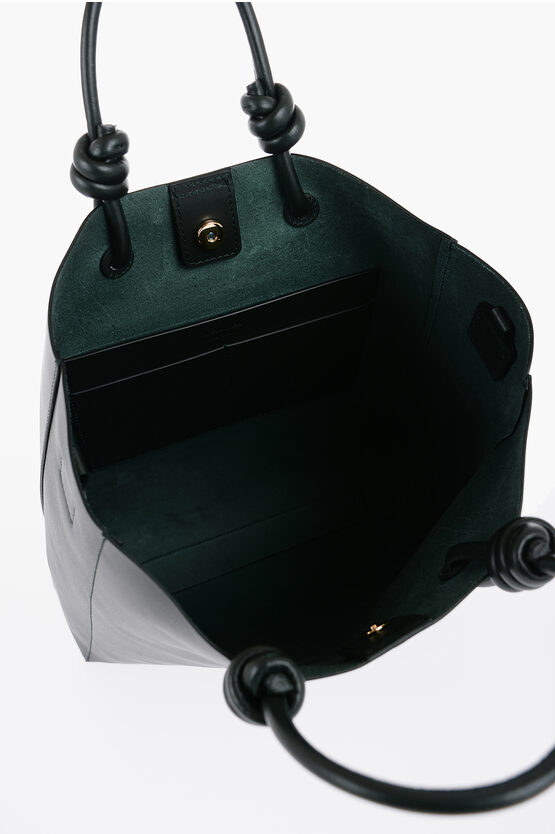 Leather Handbag with Knot Detail