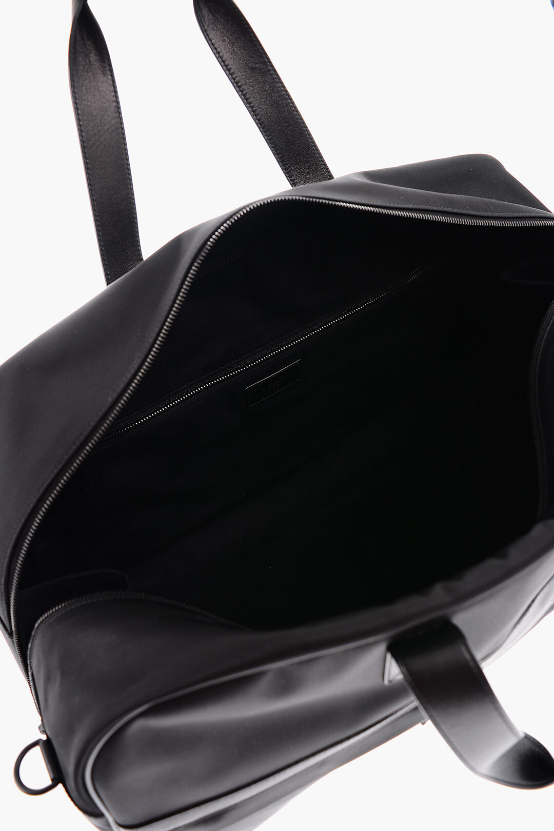 Aeródromo Galaxia Abandonado Saint Laurent Leather Handle and Detail DUFFLE Nylon Travel Bag men -  Glamood Outlet
