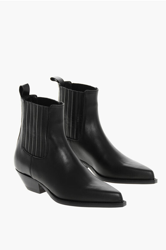 Sonora Leather Hidalgo Western Booties With Elastic Insert 5cm In Black