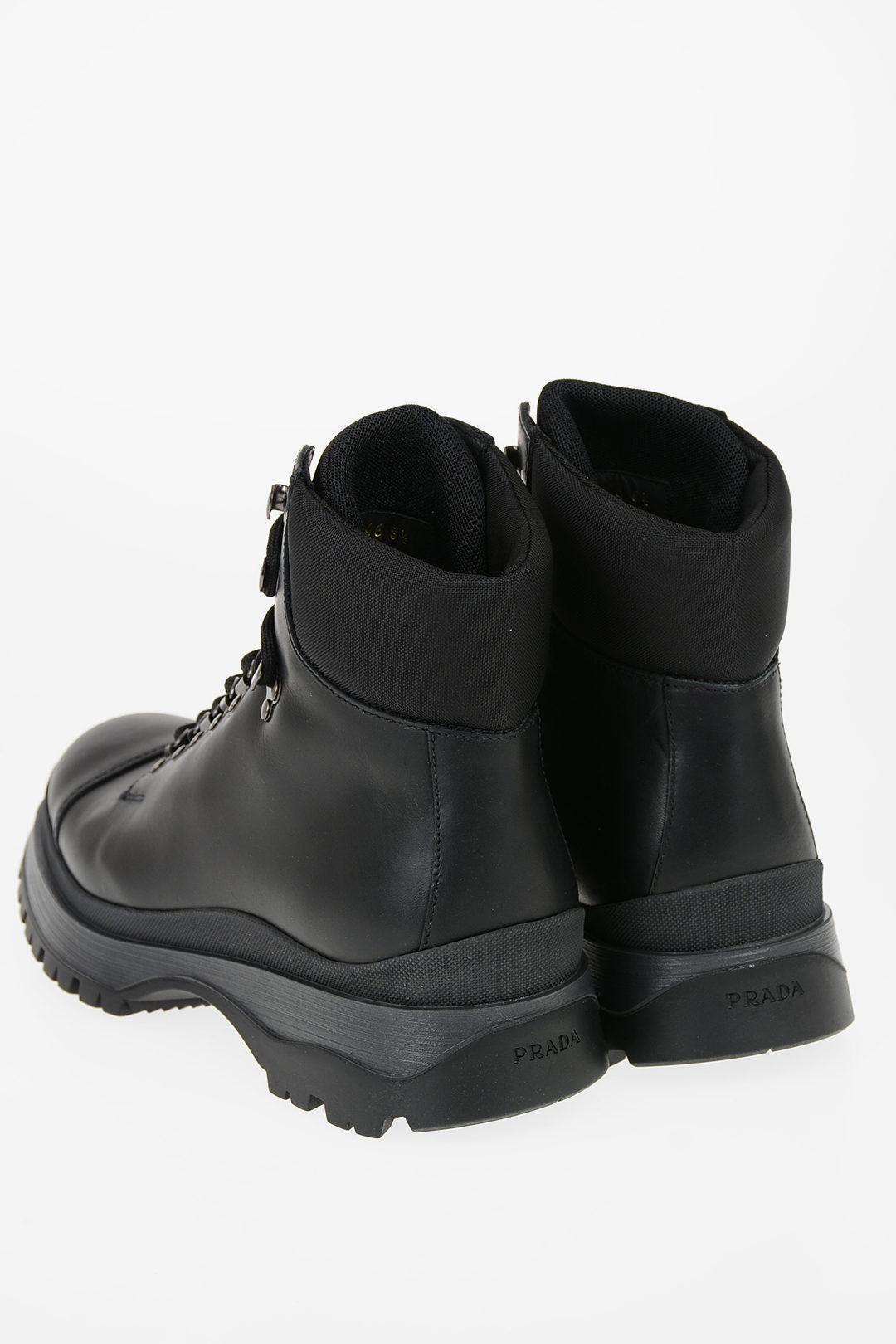 Prada leather Hiking boots men - Glamood Outlet