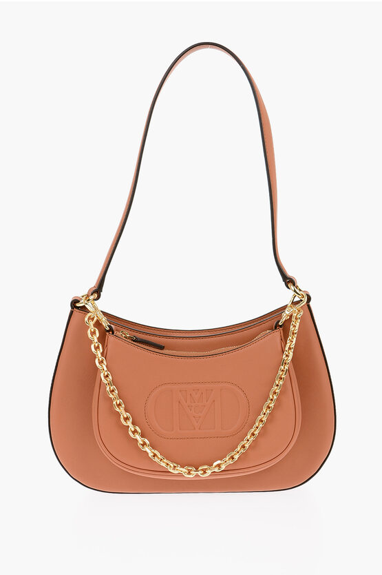 Mcm Leather Hobo Bag With Removable Detail In Brown