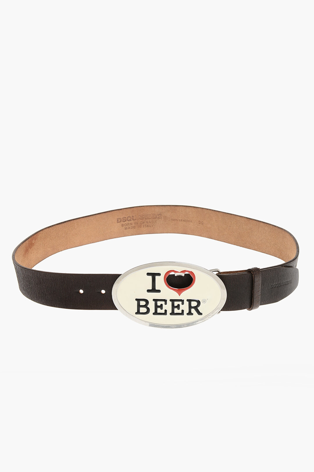 Dsquared2 Leather I LOVE BEER Belt with Corkscrew-Buckle 40mm men