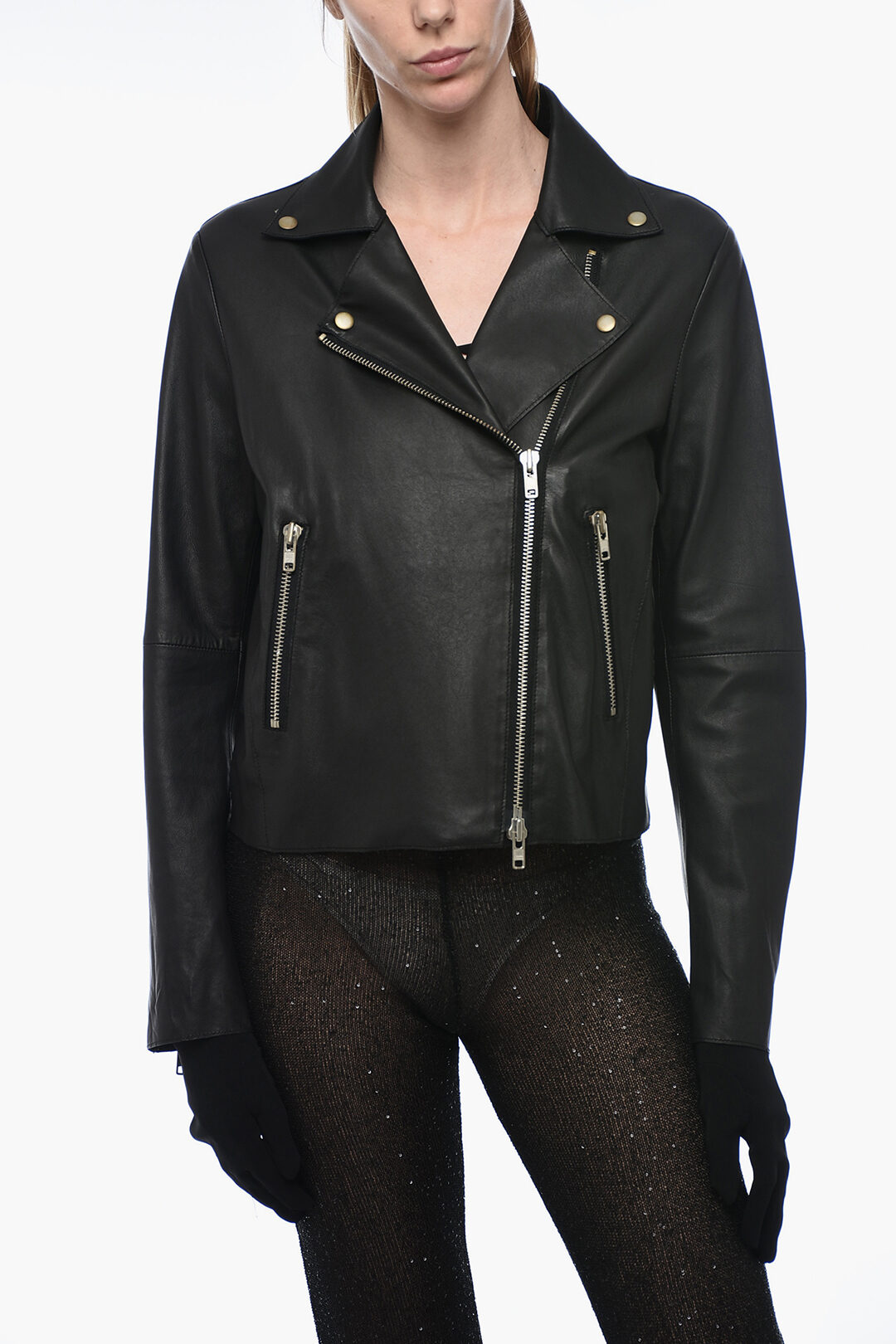 【関税＆送料込み】Herno Biker Jacket Zipper The Next Mens Leather Jackets Casual Motorcycle Biker