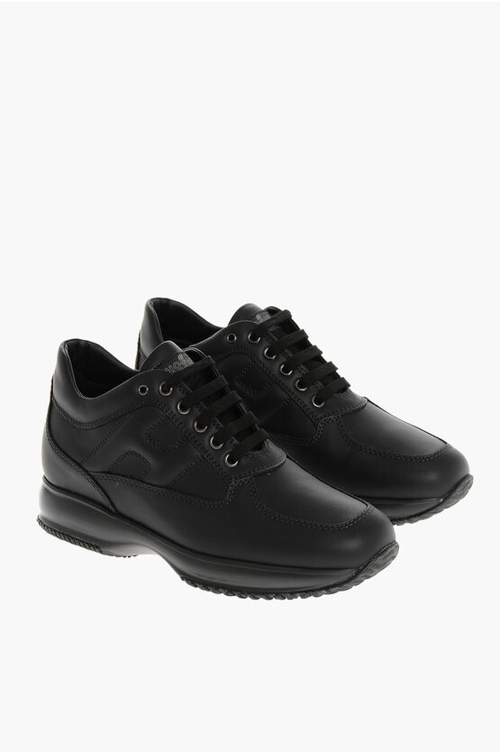 Hogan Interactive Model Sneakers With Rubber Sole And Premium Leather In Black