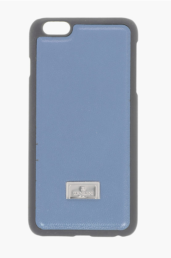 Corneliani Leather Iphone 6 Plus Case In Blue