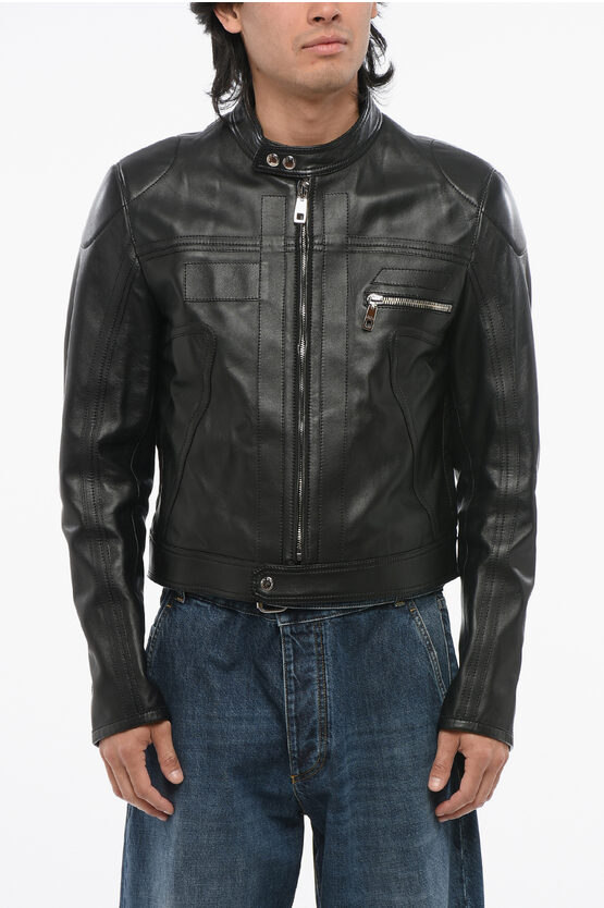 Leather Jacket With… - image
