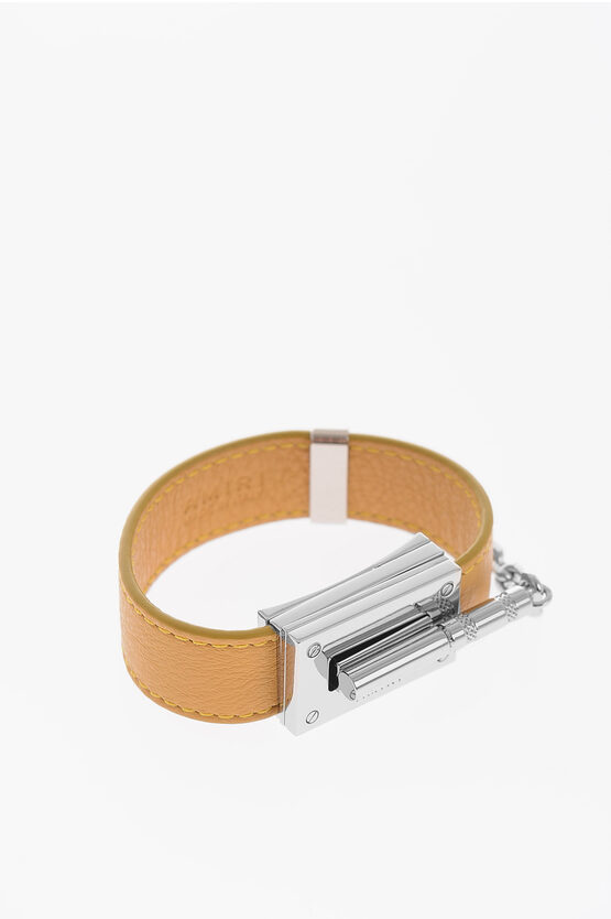 Amiri Leather Jax Bracelet In Gold