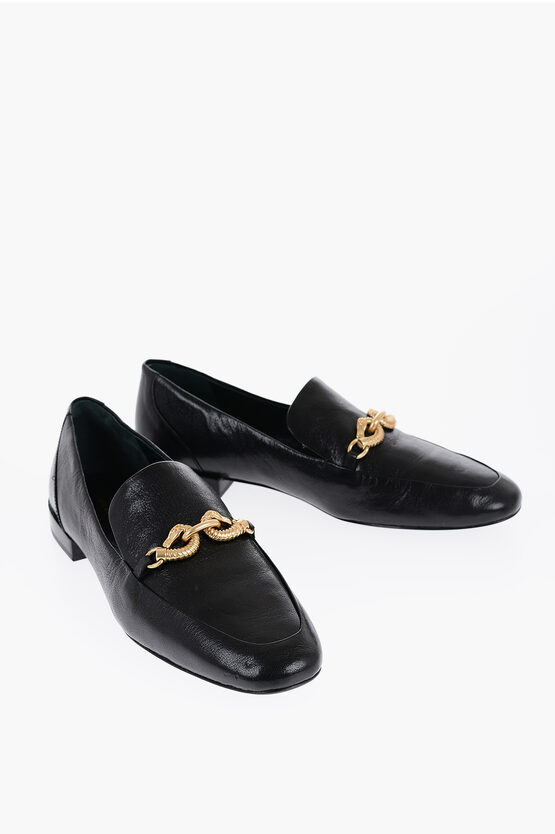 Shop Tory Burch Leather Jessa Bit Loafers With Golden-effect Horsebite