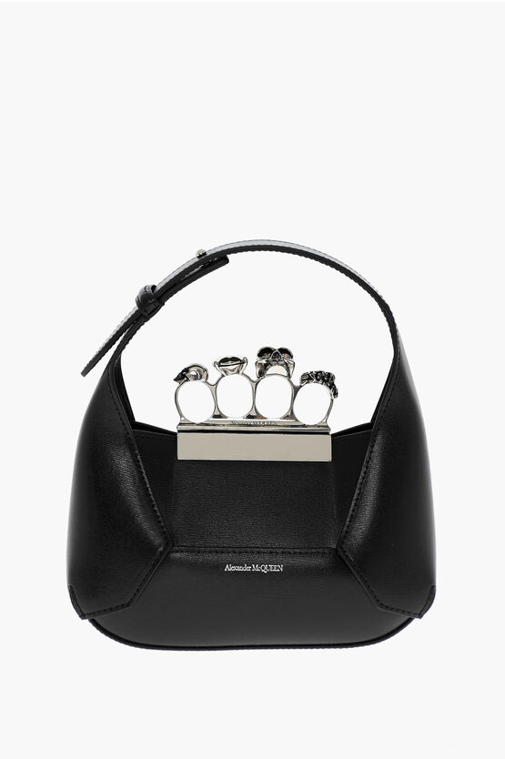 Shop Alexander Mcqueen Leather Jewel Knuckles Hobo Bag