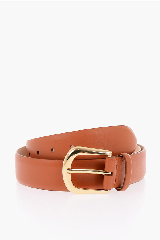 B-low The Belt Leather Kennedy Belt With Gold-toned Hardware In Brown
