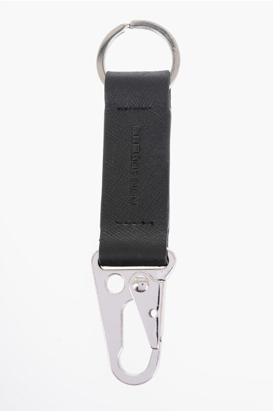 Shop Momodesign Leather Keychain With Embossed Logo