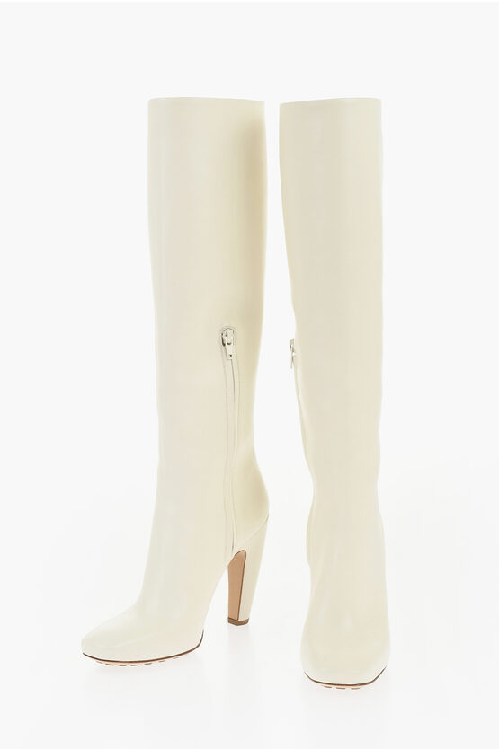 Bottega Veneta Leather Knee-length Boots With Cuir Sole 11cm In Neutral