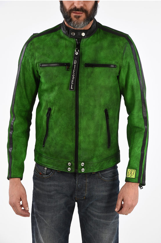 Diesel Leather L-BOY-A Jacket with Zip Closure men - Glamood Outlet