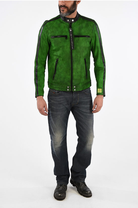 Diesel Leather L-BOY-A Jacket with Zip Closure men - Glamood Outlet