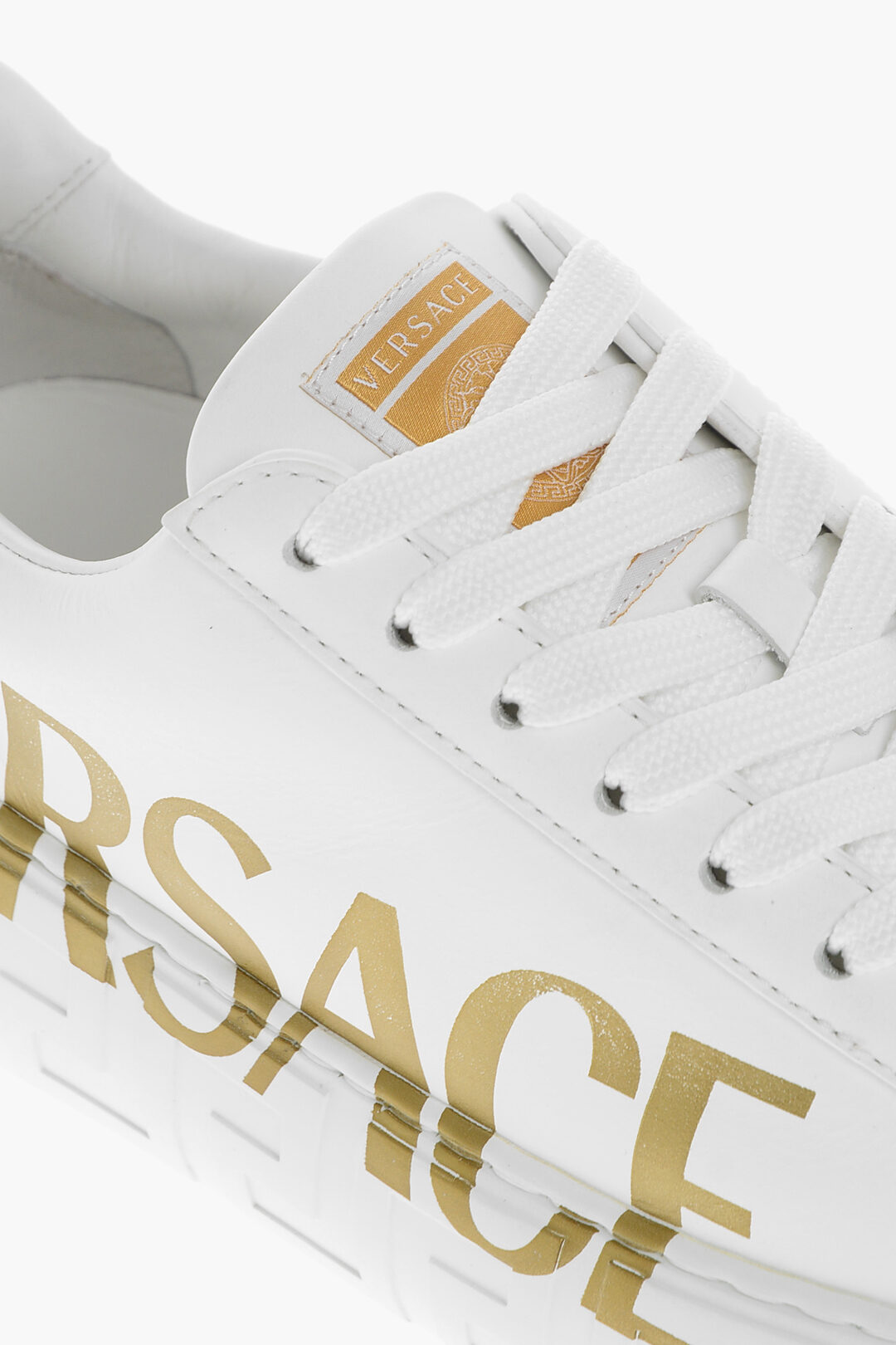 Versace Leather LA GRECA Sneakers with Printed Logo women - Glamood Outlet