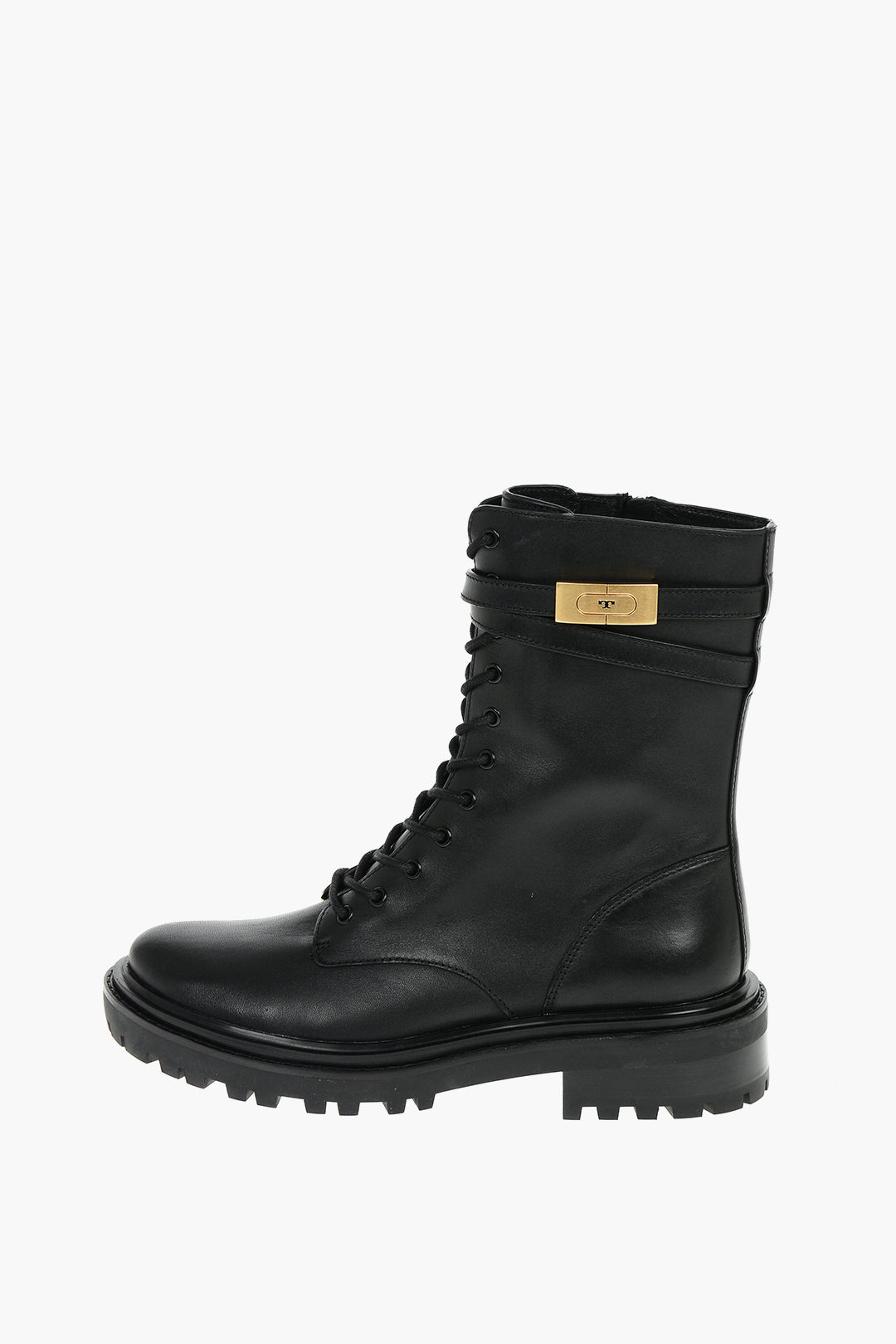 Tory Burch Leather Lace-up Combat Boots with Golden Logoed Hardware 4,5cm  women - Glamood Outlet