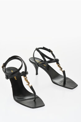 Maison Margiela MM6 Leather Thong Sandals with Lacquered Maison Margiela MM6 Leather Thong Sandals with Lacquered