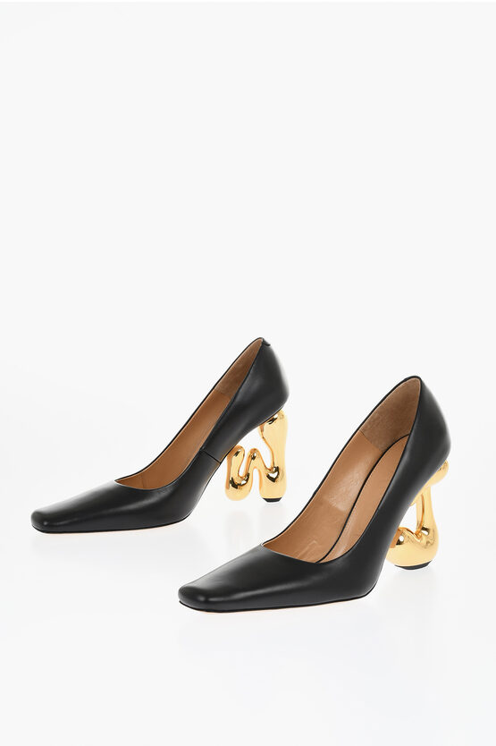 Jw Anderson J. W.anderson Leather Letter Pumps With Statement Heel 10 Cm In Black