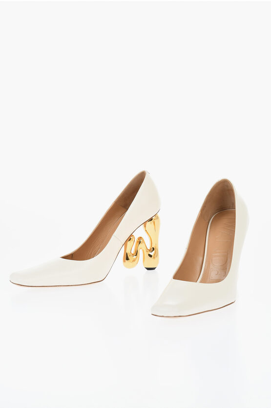 JW ANDERSON LEATHER LETTER PUMPS WITH STATEMENT HEEL 10 CM