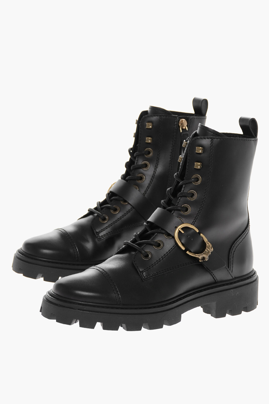 Tod's Leather LION Combat Booties with Buckle women