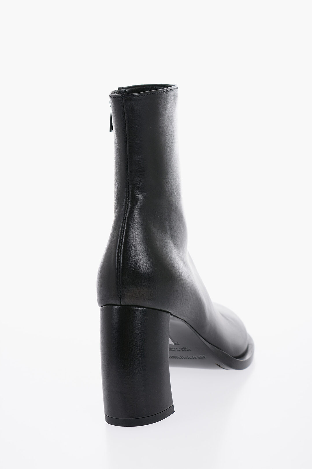 Ann Demeulemeester Leather LISA Ankle Boots with Curved Heel