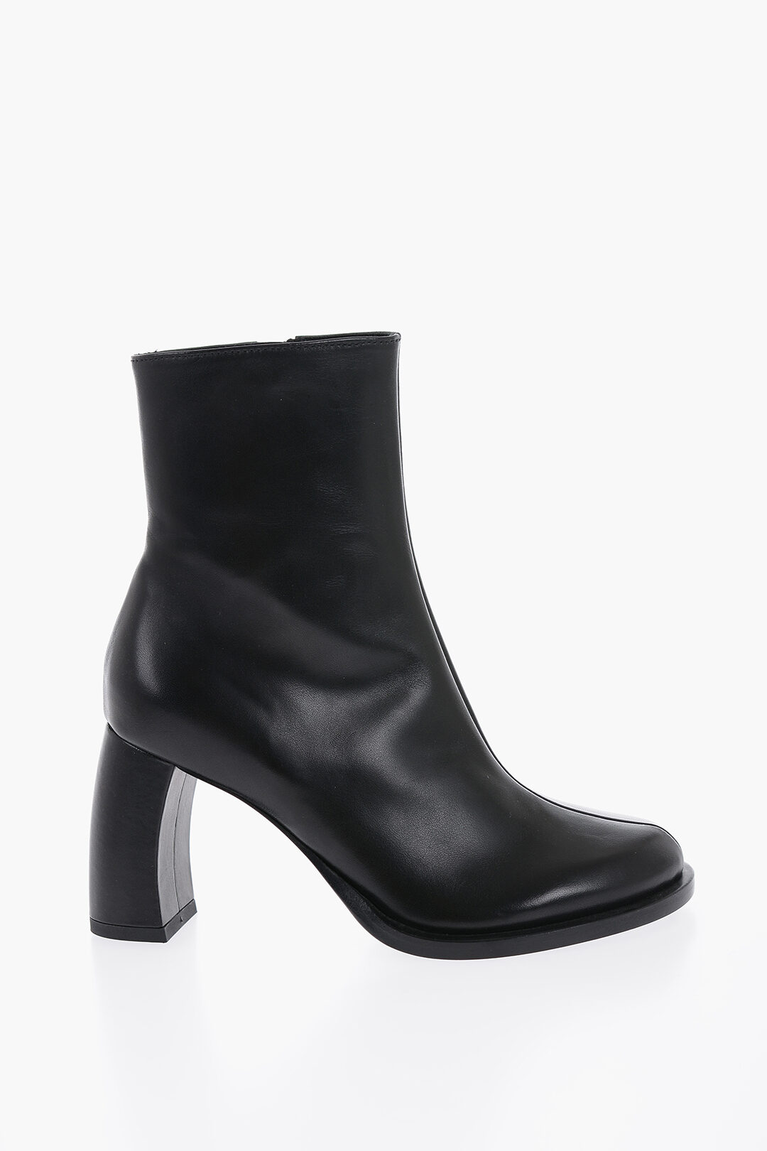 【当店一番人気】 Ankle LISA Leather Demeulemeester Ann Boots Heel Curved with 靴